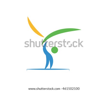 Modern Sports Logo Symbol - Horizontal Bars Gymnastic