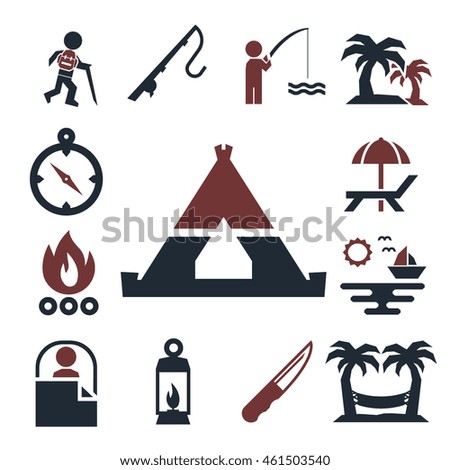 camping icon set