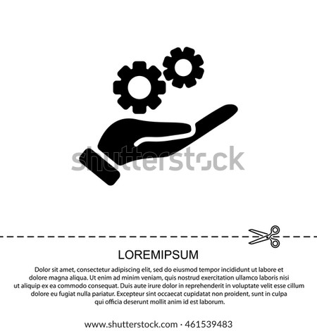 Web icon. Gears (mechanism) in hand