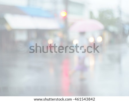 Blurred abstract background of Traffic on a rainy day