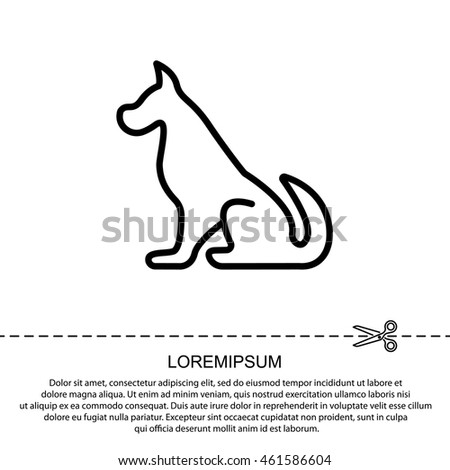 Web line icon. Silhouette of the dog