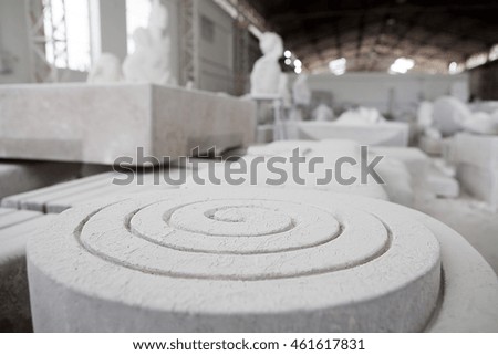 inside view of a company that works in marble in italy