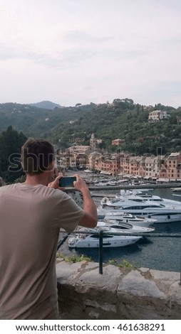 Photographer takes pictures, Portofino  - Italy 