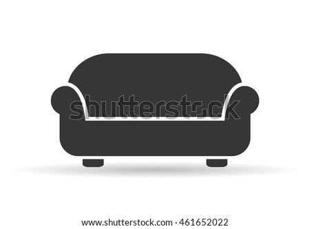 Sofa vector illustration isolated on white background. Soft sofa icon. Old style sofa icon. Divan sofa vector icon. Royalty-Free Stock Photo #461652022