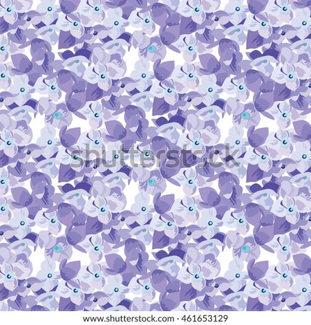 Spring Summer Lilac floral pattern Vector. Invitation note for wedding, birthday or other holiday. Summer purple flowers background