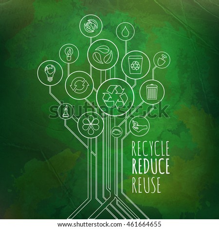 Ecology Infographic. Recycle, Reduce, Reuse