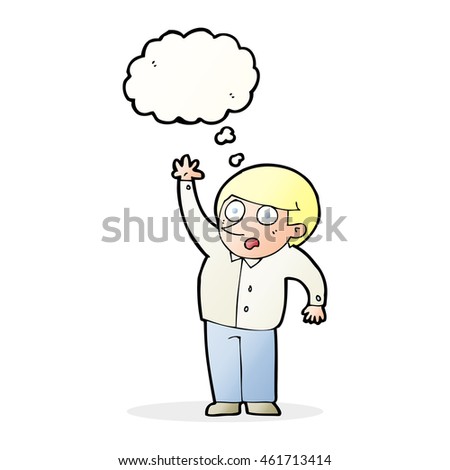cartoon man asking question with thought bubble