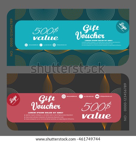 Gift voucher vector illustration to increase sales on dark background.