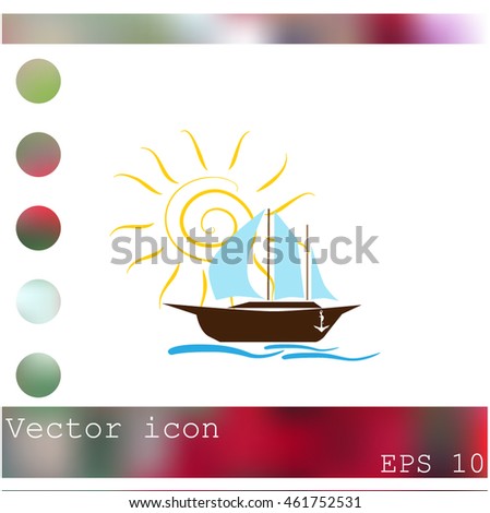 Sailing ship vector icon