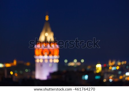 Blurred Galata Tower background (out of focus)