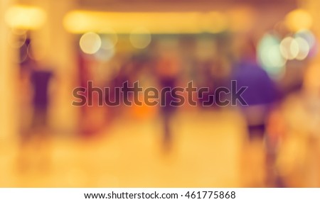Image of Abstract Blur Retail Shop with light bokeh for background usage . (vintage tone)