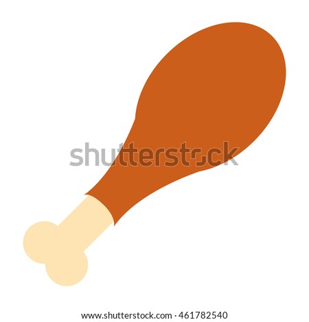 flat design chicken drumstick icon vector illustration