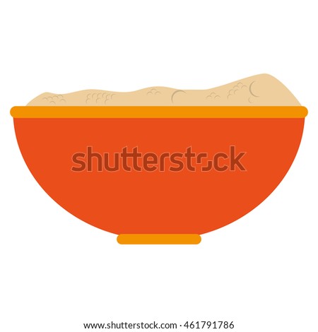 flat design single bowl icon vector illustration
