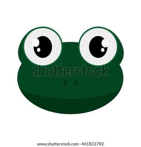 flat design cute frog cartoon icon vector illustration