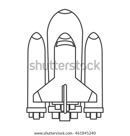flat design space shuttle icon vector illustration