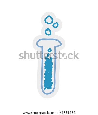 Sketch and science concept represented by flask icon. Isolated and flat illustration