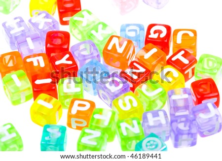Abstract colourful alphabet blocks to background