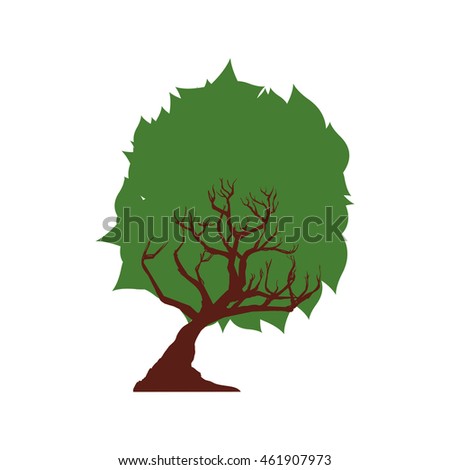 Nature and ecosystem concept represented by green tree icon. Isolated and flat illustration