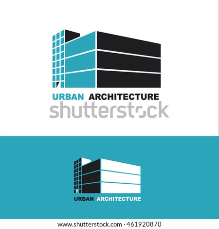 Construction of buildings, offices, hotels. Set of  logos, urban architecture,icons for a construction company.