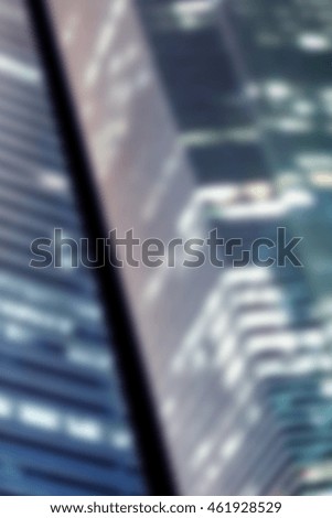 Blue office high building blur background at night