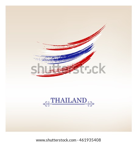 Abstract hand painted flag of Thailand. Vector element for design.