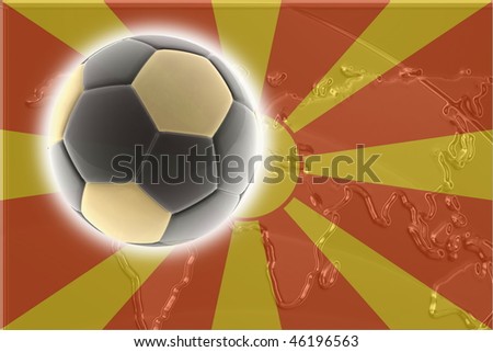 Flag of Macedonia, national country symbol illustration sports soccer football