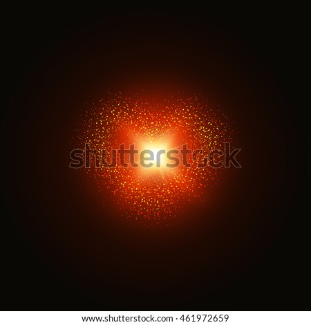 Abstract Heart shining on red black  background.Vector illustration
