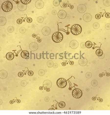 Bike vector illustration for banner, card, invitation, textile, fabric, wrapping paper.