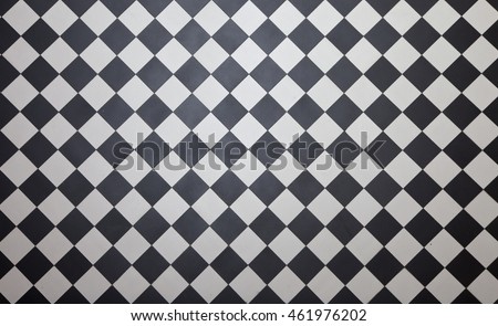  Black and white checkered floor tiles