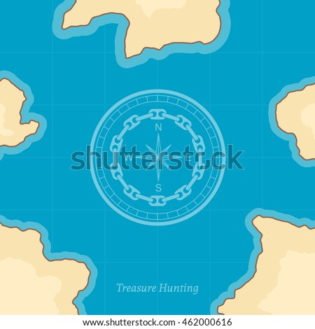 Treasure map with islands. Vector background for game interface