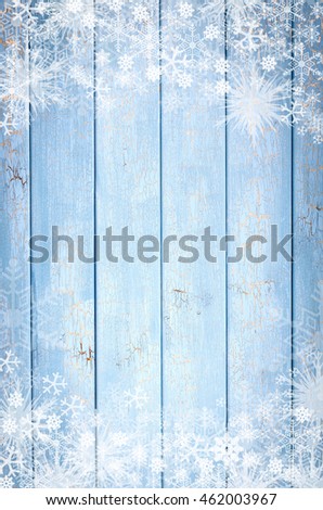 Texture of iced Wood blue panel for background vertical