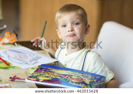 Boy, drawing a picture