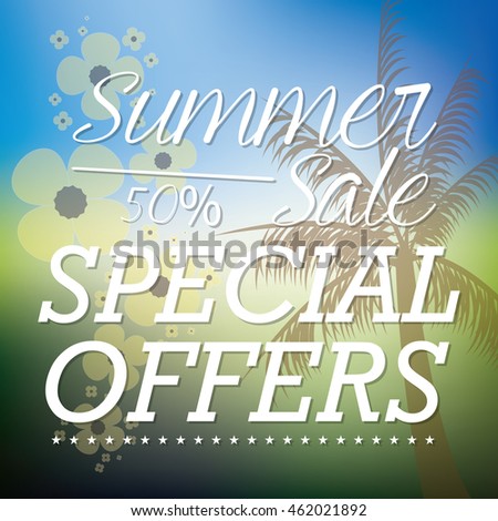 Summer sale banner design with text, Vector illustration