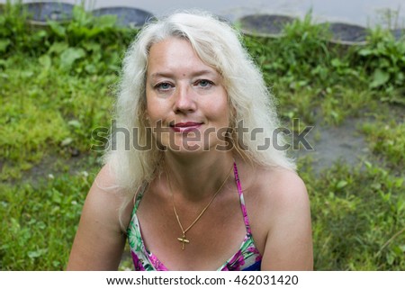 A portrait of beautiful middle-aged woman