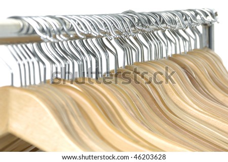 coat hangers on a clothes rail