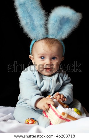 cute baby dressed as a bunny