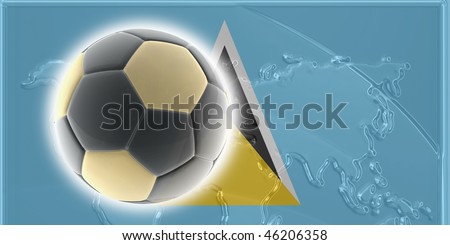 Flag of Saint Lucia, national country symbol illustration sports soccer football