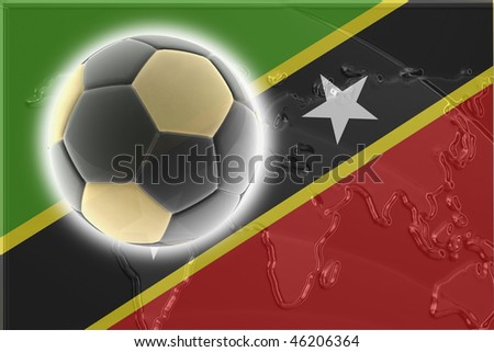 Flag of Saint Kitts and Nevis St., national country symbol illustration sports soccer football