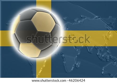 Flag of Sweden, national country symbol illustration sports soccer football