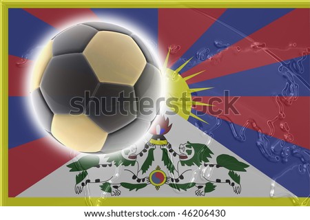 Flag of Tibet, national symbol illustration clipart sports soccer football