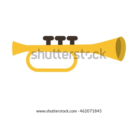 trumpet instrument musical icon vector illustration design