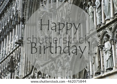 Church Of Trondheim, Text Happy Birthday