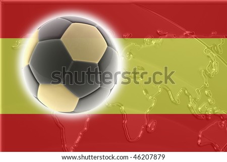 Flag of Spain, national country symbol illustration sports soccer football