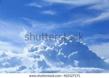 Beautiful Blue Sky Background Template. , blue sky background with tiny clouds