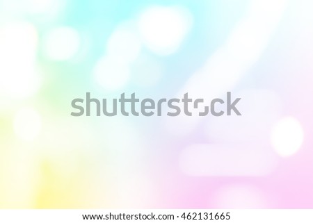 Rainbow bokeh , Colorful abstract blurred light on pastel color gradient background
