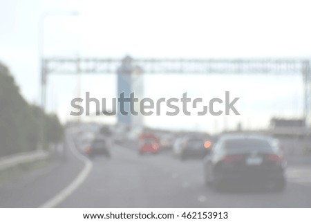 Blurred abstract background of car on highway
