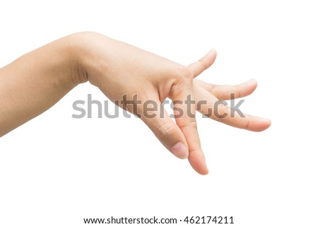 Hand of a woman dancing Thailand isolate white background