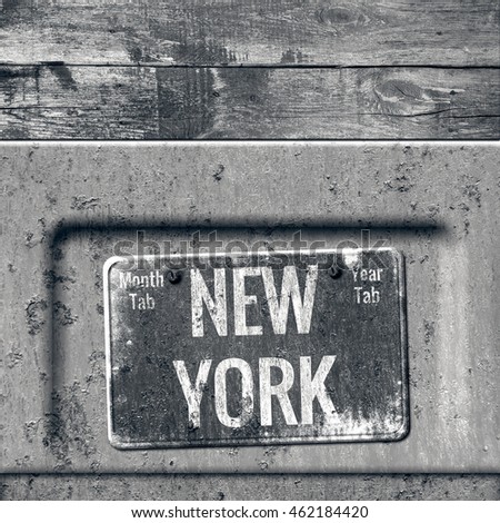 Old plate. Retro image. License plate