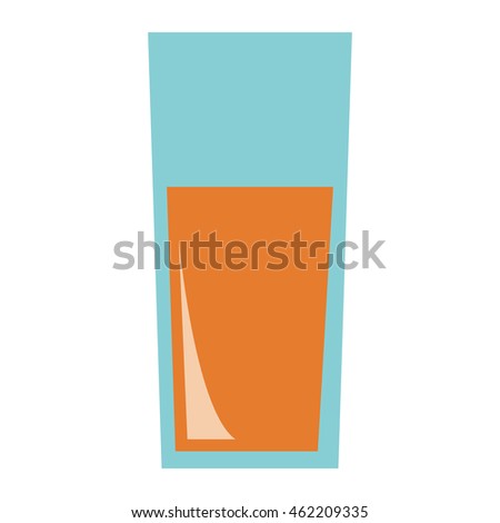 flat design orange juice glass icon vector illustration
