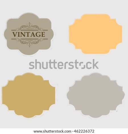 Banners, Insignias,Logos,Icons,Labels and Badges in Vintage Style. Retro Shapes covered with Distressed Texture. 